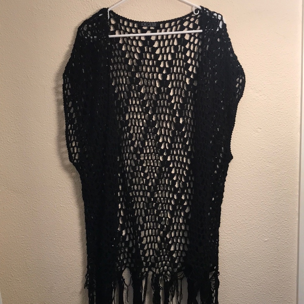 Black crochet cover up